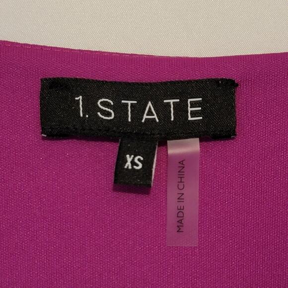 1 State V Neck Long Sleeve Smock Waist Pink Blouse Workwear Office  Size XS - Picture 10 of 13